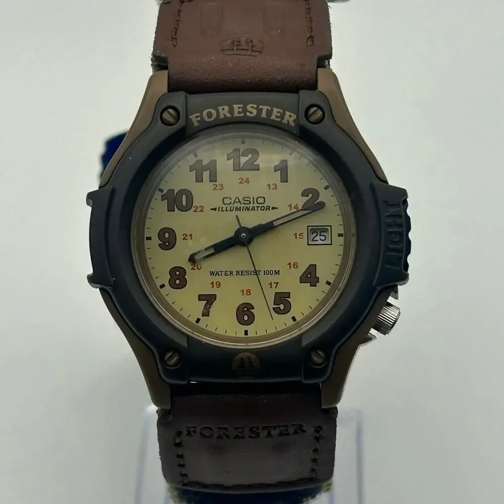 Casio Forester FT-500 Brown Resin Case St. Steel Watch Working New Battery - Picture 2 of 8